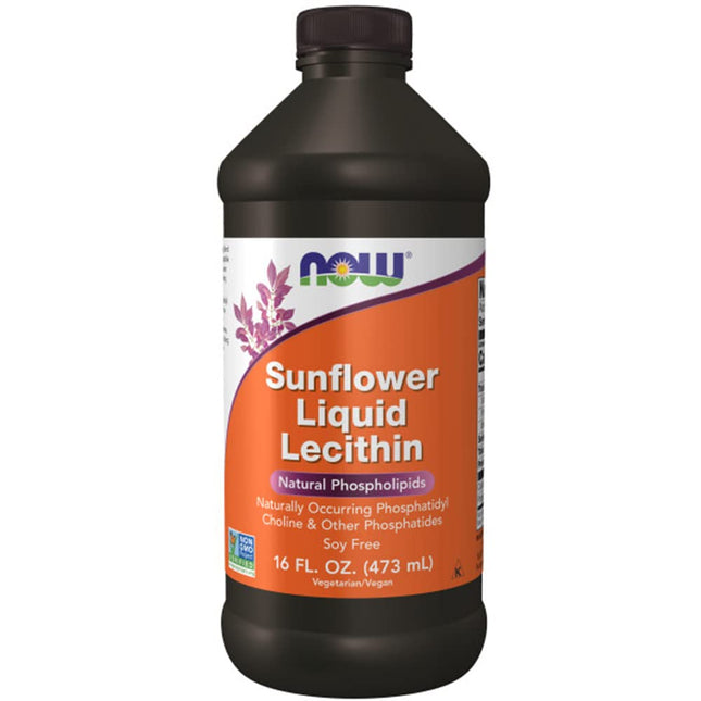 Now Foods, Liquid Sunflower Lecithin, vegan, 473ml, laboratory tested, soy-free, gluten-free, non-GMO