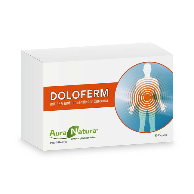Aura Natura Fermentura Doloferm - with PEA (palmitoylethanolamide), PQQ, MSM, rosehip extract, and fermented turmeric | Supports the well-being of muscles, joints, and back | 60 capsules