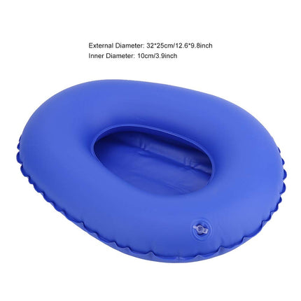 Inflatable Bedpan, Blue Washable Nursing Toilet Bathroom Bedpan for Elderly Bedridden Women in Home Hospital