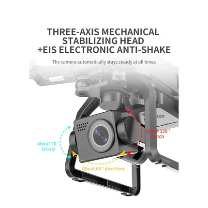 LUXWALLET Skyline² 5 GHz Professional Drone with True 4K Camera, GPS, Hanging Gimbal and Carrying Case, 30km/h-3km Distance, Black