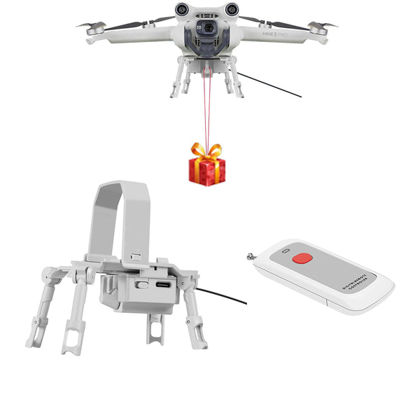 LICHIFIT Drone Airdrop System Universal for DJI Mini 3 Pro/Mini 3 - Compatible, Payload 200g, Remote Control 1000m, Light Gray