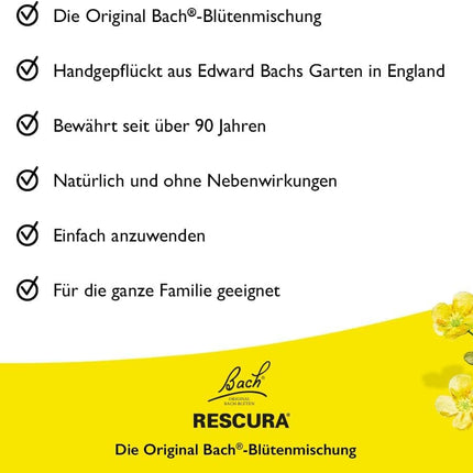 Original Bach RESCURA Drops alcohol-free: (formerly Rescue) Bach flower mixture, 20ml
