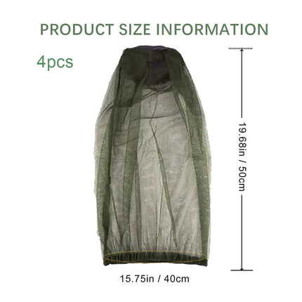 EIHI Beekeeper Hat Camouflage Net Mosquito Net Head 4 Pieces Camouflage Beekeeping Beekeeper Anti-mosquito Bee Bug Insect Fly Mask Cap Hat with Head Net Mesh Face Protection Outdoor Fishing Equipment