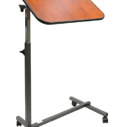 FabaCare Nova side table, height-adjustable bedside table on castors, table for bed with inclination, Easy to Clean special coating, walnut