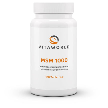 vitaworld MSM 1000, vegan, 1000 mg per tablet, 120 tablets