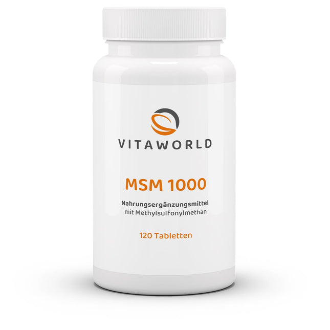 vitaworld MSM 1000, vegan, 1000 mg per tablet, 120 tablets