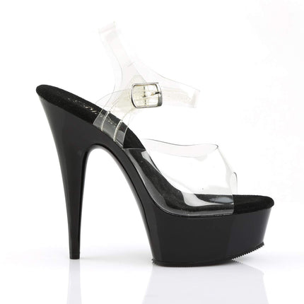 Pleaser PLEASER DELIGHT-608, women's platform sandals, transparent (transparent (Clr/Blk)), 40 EU