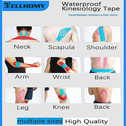 Kinesiotapes &lt;40 PCS&gt; Kinesiology Tape Strips Precut, Elastic Athletic Tape for Joint Support &amp; Muscle Pain Relief &lt;5cm, 25cm/Trip&gt; Cotton Waterproof Sports Tape (Mix-4)