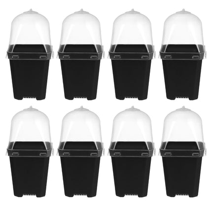 Mini Flower Pot Growing Pots With Dome: 10 Pieces Indoor Greenhouse Growing Set Dome Plants Plant Pots Windowsill Greenhouse Plastic Growing Trays Plant Pot for Plants