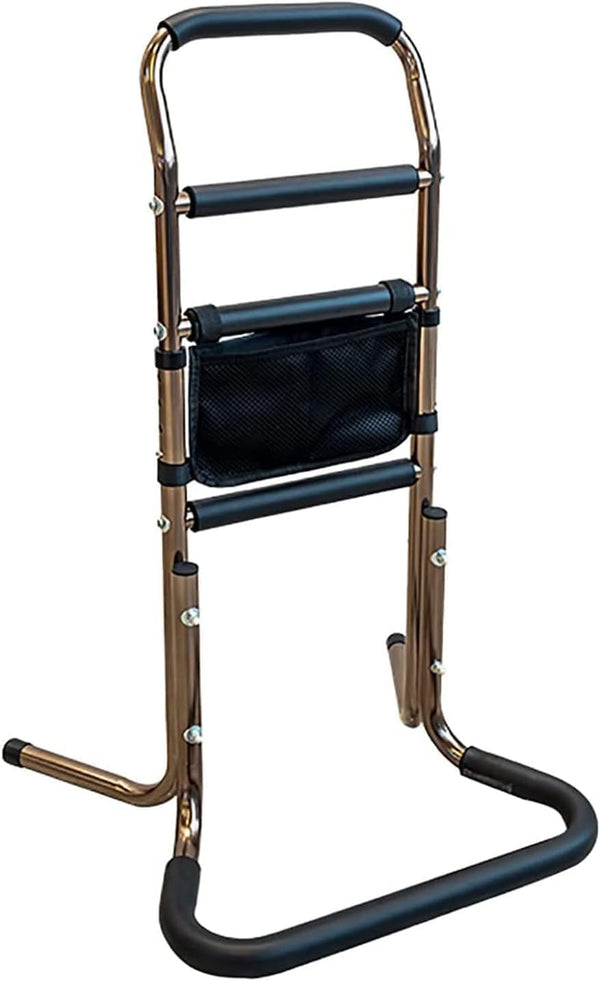 COJJ Mobile Standing Aid, Standing and Sitting Aid, Support Frame with 4 Handles, Elderly Sitting Aid, Standing Bed Standing Aid, Bed Handle, Height-adjustable Handle for Seniors, Load Capacity 136 kg…