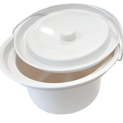 FabaCare Bonn toilet wheelchair, made in Germany, premium toilet chair, mobile toilet wheelchair, with bucket, up to 130 kg, grey-blue