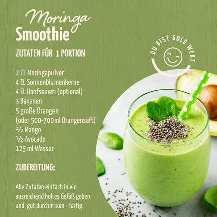 Organic Moringa Powder 500g | aromatic, pleasant, slightly spicy flavor | 100% genuine Moringa Oleifera leaf powder | from certified organic cultivation | from Achterhof