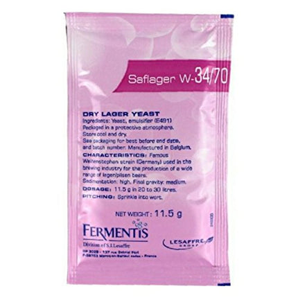 5 x Safale Saflager W34/70 Beer Yeast Lager and Pilsner Beers 11.5 g 10–15L