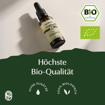 nedura® ORGANIC Oregano Oil [100% NATURAL] +82% Carvacrol - Food-Grade Oregano Oil - Versatile Essential Oil with High Dosage - Organic Oregano Oil from Spain - 30ml
