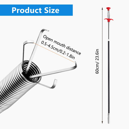 3 pieces claw grabber flexible, 60 cm telescopic grabber, drain grabber for pipe cleaning, pipe cleaning spiral grabber set, drain grabber, telescopic grabber, for kitchen, bathroom, sink blockage