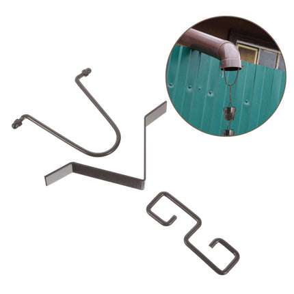 CIYODO 1 set of shaped metal rain chain hooks for downpipes. Rain chain adapter and installation hook for effective rainwater drainage. Decorative solution for garden and outdoor areas.