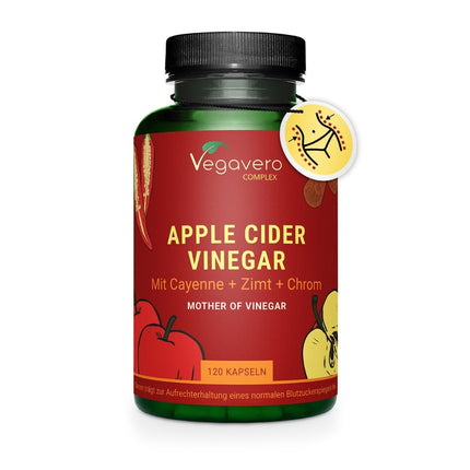 Apple Cider Vinegar Capsules | 1500 mg | Vinegar Complex + Cayenne Pepper + Ginger | Blood Sugar* &amp; Metabolism | Apple Cider Vinegar | Laboratory Tested &amp; Vegan | Vegavero®