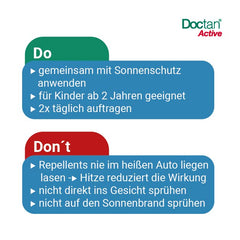 Doctan® Active Spray – up to 12h protection against mosquitoes, ticks, biting flies, malaria prophylaxis, yellow fever, 100ml