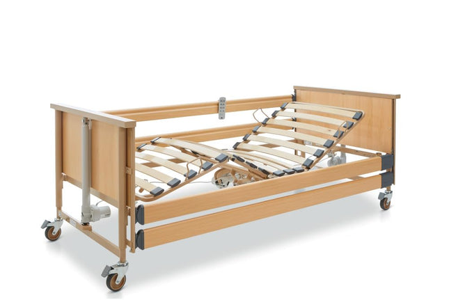 Burmeier Dali Standard nursing bed with wooden side rails