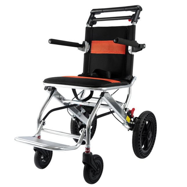 ByteTecpeak M2 Wheelchair Foldable Lightweight, Ultralight Travel Wheelchair, Foldable Transport Wheelchairs for Disabled and Elderly, Steel Wheelchairs with Footrest, Wheelchair, Load Capacity 100 kg