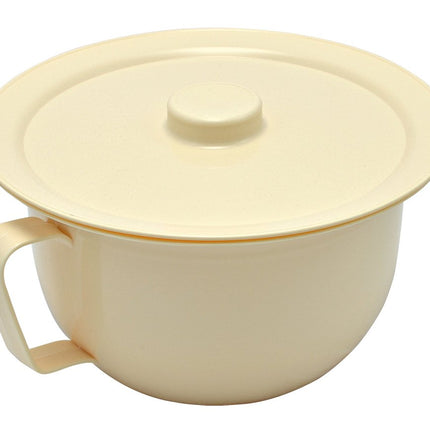 Pflegehome24® Chamber pot with lid, cream, bedpan