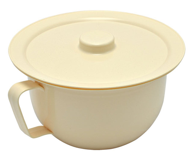 Pflegehome24® Chamber pot with lid, cream, bedpan