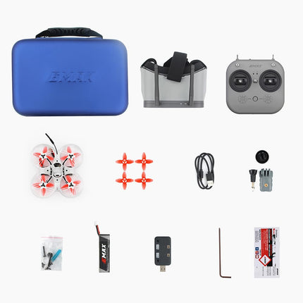EMAX Tinyhawk 3 Plus Drone RTF Kit Ready To Fly FPV Analog Drones Mini Racing Quadcopter with Goggles and E8 Radio Transmitter for Kids Adults and Beginners