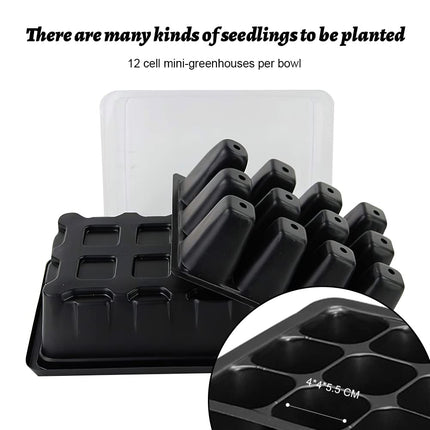 FainFun Indoor Greenhouse Propagator, 3-Piece Small Propagation Tray Set with Lid, Mini Reusable Plastic Propagation Tray, Greenhouse Set with 2 Small Garden Tools + 10 Plant Labels