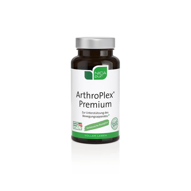 nicapur® ArthroPlex® Premium, for cartilage and joints, with the special complex ActiJoy®, vitamins C and D, manganese and frankincense extract, pure substance without additives, 60 capsules
