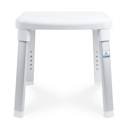 Weinberger Shower Stool | Height-adjustable | Anti-slip | Load capacity up to 150 kg | Modern bathroom aid for seniors | Model 43908 | White