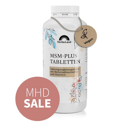 MSM Plus Tablets | Vegan | 2000 mg MSM &amp; 60 mg Vitamin C per day | 500 tablets for 8 months | Methylsulfonylmethane | Independently laboratory-tested quality | Made in Germany