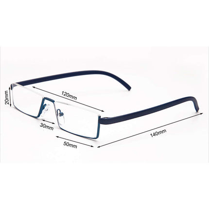 KoKoBin 2 pieces reading glasses with ultra-light TR90 frame reading aid half glasses made of metal frame with half-frame vision aid with glasses case for women and men +1.5