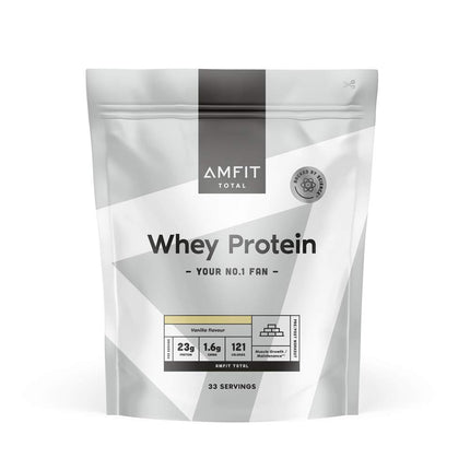 Amazon Brand: Amfit Nutrition Whey Protein Powder, Vanilla, 33 Servings (1 Pack)