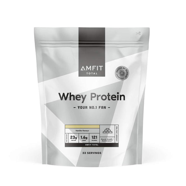 Amazon Brand: Amfit Nutrition Whey Protein Powder, Vanilla, 33 Servings (1 Pack)