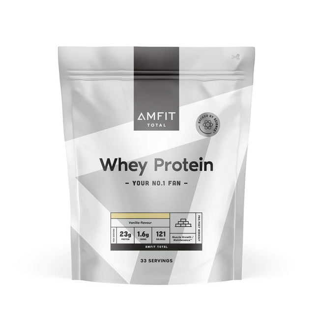 Amazon Brand: Amfit Nutrition Whey Protein Powder, Vanilla, 33 Servings (1 Pack)