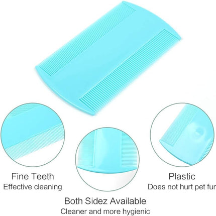 QHFlashbuy Lice Combs 6 Pieces Double-Sided Nits Combs Flea Tear Stain Remover Comb, Pet Combs for Grooming for Removing Stains Hair Tear Stains