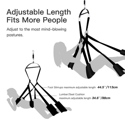 Utimi love swing sex swing for the ceiling and hanging on the door. Comfortable sex swing with extra wide cushions. Extra robust SM bondage set sex toy for couples, load capacity up to 499 kg.