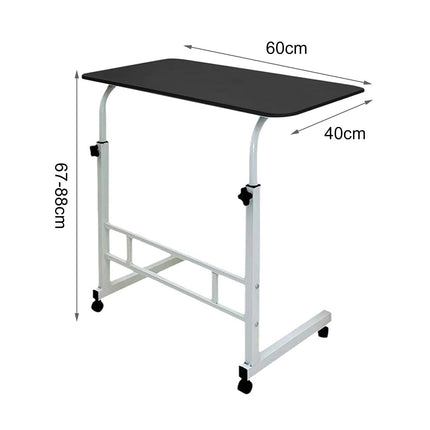 OSKOPWRC Laptop Table Movable Work Desk, Height Adjustable, Portable Nightstand with Wheels, Movable Laptop Desk for Home, Office, Nightstand, Side Table for Over Bed,