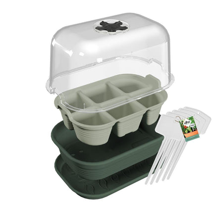 elho Green Basics Grow Tray Set - Grow Box for Plants - Seedling Tray - 100% Recycled Plastic - Green/Leaf Green
