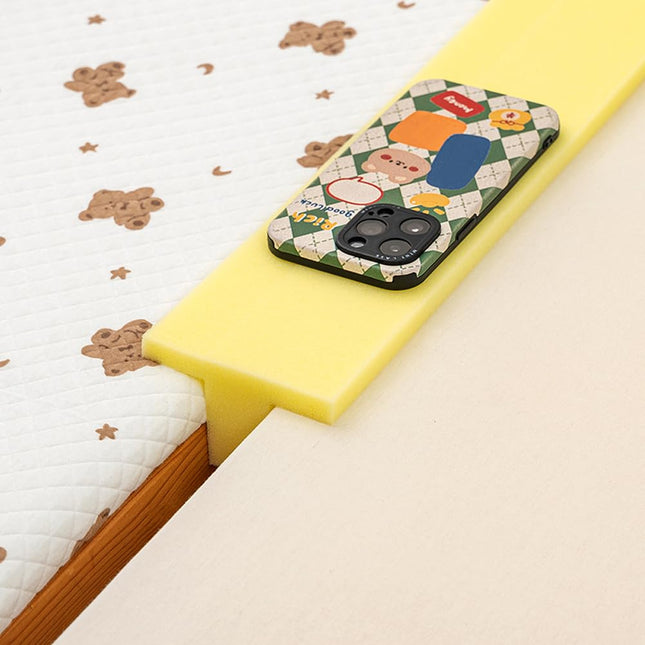 T-shaped high-density foam for filling 2-5 cm gaps between mattress and bed/mattress/wall, 200 cm long headboard pillow, rectangular bed gap filler (4 cm gap)