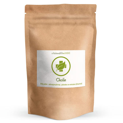 Choline - 300 g pure choline bitrate powder - formerly vitamin B4 - GMO-free - vegan - gluten-free - Choline