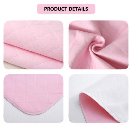 Beedsooth Set of 2 Waterproof Washable Incontinence Pads 70×90cm, Breathable Absorbent Fleece Softness Incontinence Pad for Children or Adults, Pink