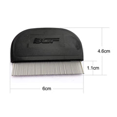 Lice comb, nit comb made of stainless steel, extra fine for babies, children, adults and pets (1 pack - black, extra fine)