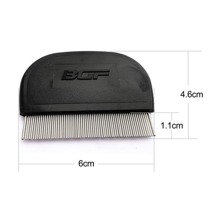 Lice comb, nit comb made of stainless steel, extra fine for babies, children, adults and pets (1 pack - black, extra fine)