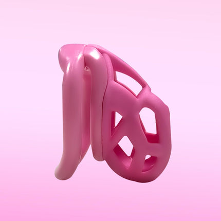 7.0 Cobra Penis Cage, 3D Chastity Cage Male Cock Cage, with Mini Lock &amp; 4 Arc Testicle Rings Penis Ring, Chastity Cage for Men, Chastity Belt for Men, BDSM Sex Toy for Men (Pink, M)