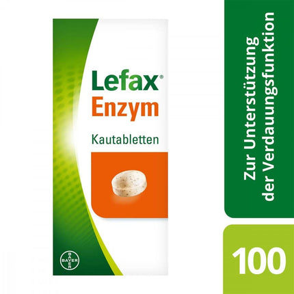 Lefax Enzyme Chewable Tablets to support digestive function and relieve flatulence, 100 tablets