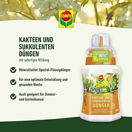 COMPO Cactus and Succulent Fertilizer 250 ml, Cactus Fertilizer
