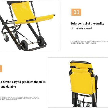 Foldable portable stair chair – lightweight ambulance firefighter evacuation lift with 180 kg capacity – easy single-person operation