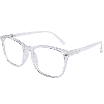 DOOViC Blue Light Filter Computer Glasses Transparent/Square Frame Large Computer Glasses Non-Prescription for Men/Women 0.0
