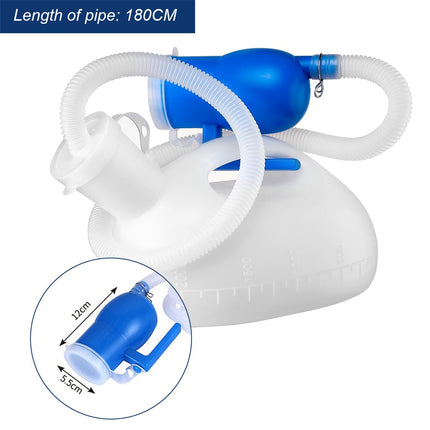 Urinal Bottles 2000ml Pee Bottle Urinal Bottle for Men Portable Toilet Male Urinal with Leak-Proof Lid and 180CM Hose for Hospital Car Camping